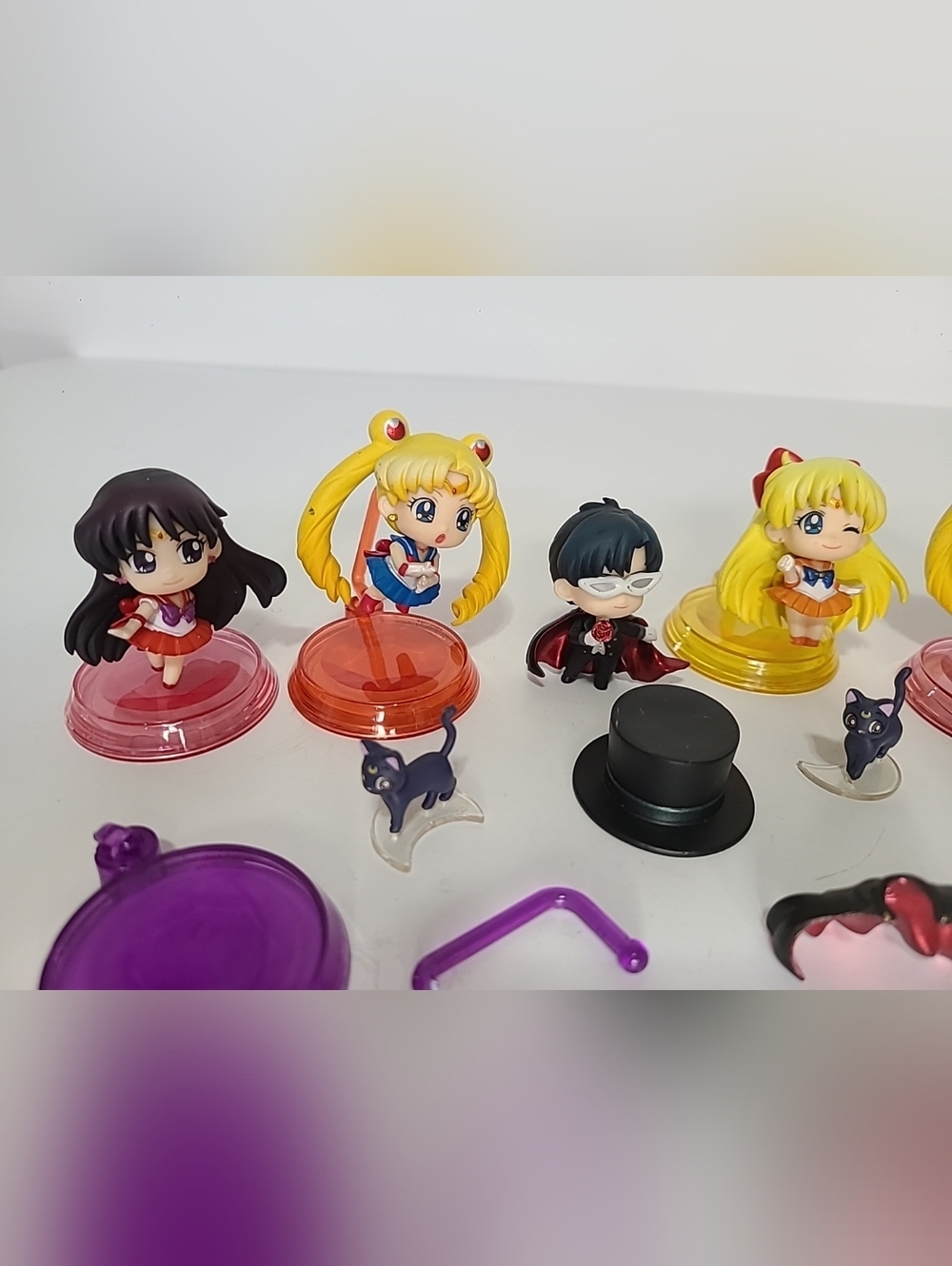 Sailor Moon Petit Chara Mini Figure Lot MegaHouse Luna Artemis Tuxedo Mask - Picture 3 of 11